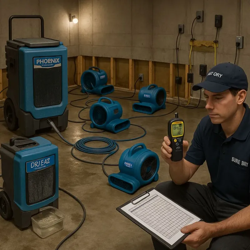 Structural Drying and Dehumidification process in Golden Meadow, LA